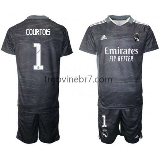 Golmanski Dres - Dres Real Madrid Thibaut Courtois 1 Domaći 2021-2022 Kratkih Rukava - Dječji