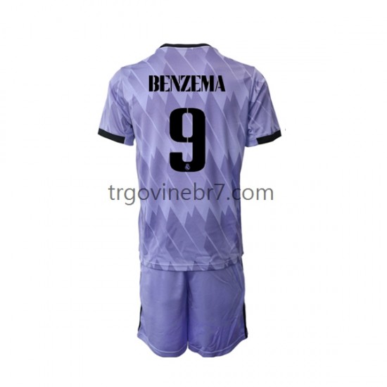 Dres Real Madrid Karim Benzema 9 Gostujući 2022-2023 Kratkih Rukava - Dječji