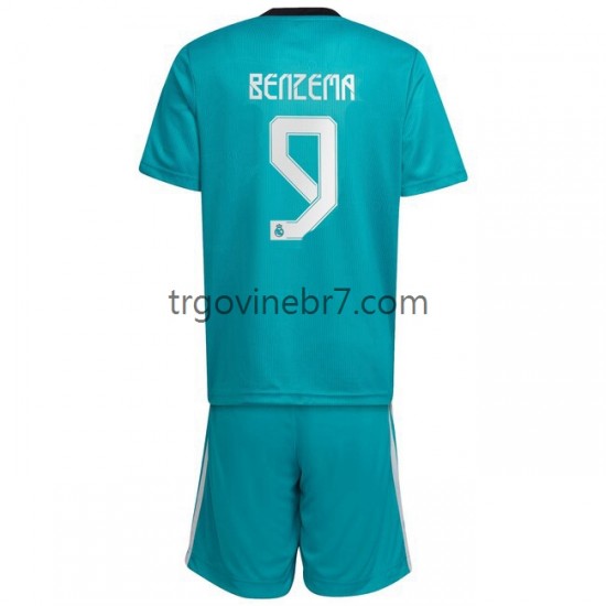 Dres Real Madrid Karim Benzema 9 Treći 2021-2022 Kratkih Rukava - Dječji