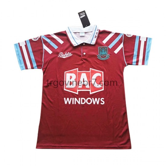 Dres West Ham United Retro Domaći 1991-1992 Kratkih Rukava - Muški