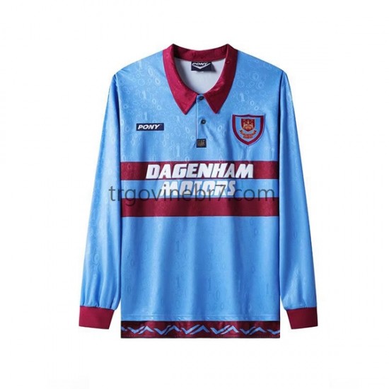 Dres West Ham United Retro Domaći 1995-1996 Dugim Rukavima - Muški