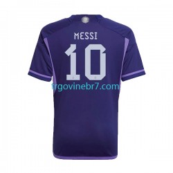 Dres Argentina Lionel Messi 10 Gostujući World Cup 2022 Kratkih Rukava - Muški Dres Argentina Lionel Messi 10 Gostujući World Cup 2022 Kratkih Rukava - Muški
