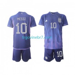 Dres Argentina Lionel Messi 10 Gostujući World Cup 2022 Kratkih Rukava - Dječji Dres Argentina Lionel Messi 10 Gostujući World Cup 2022 Kratkih Rukava - Dječji