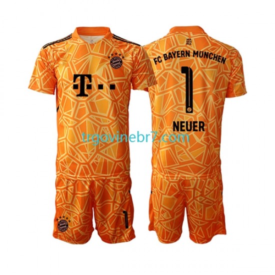 Golmanski Dres - Dres FC Bayern München Manuel Neuer 1 Gostujući 2022-2023 Kratkih Rukava - Dječji