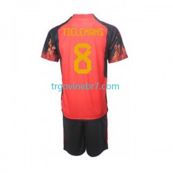 Dres Belgija Youri Tielemans 8 Domaći World Cup 2022 Kratkih Rukava - Dječji Dres Belgija Youri Tielemans 8 Domaći World Cup 2022 Kratkih Rukava - Dječji