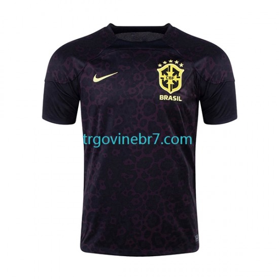 Golmanski Dres - Dres Brazil Domaći World Cup 2022 Kratkih Rukava - Muški