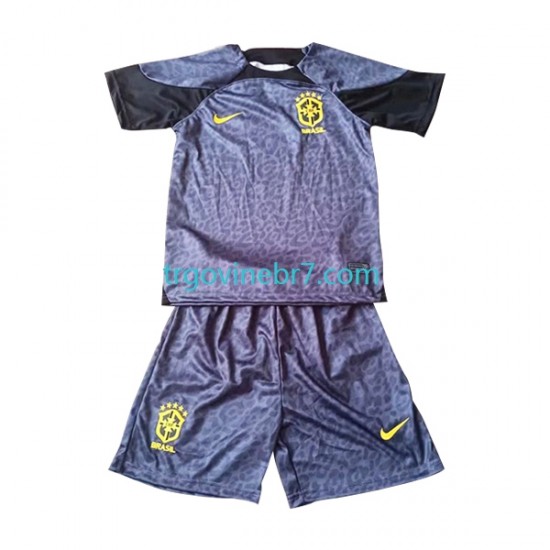 Golmanski Dres - Dres Brazil Domaći World Cup 2022 Kratkih Rukava - Dječji