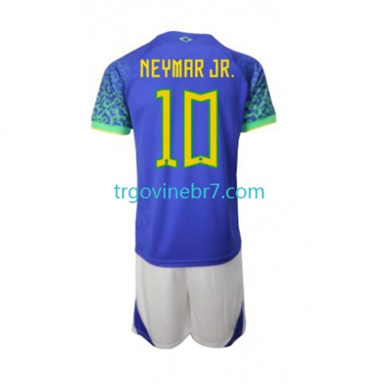 Dres Brazil Neymar JR 10 Gostujući World Cup 2022 Kratkih Rukava - Dječji