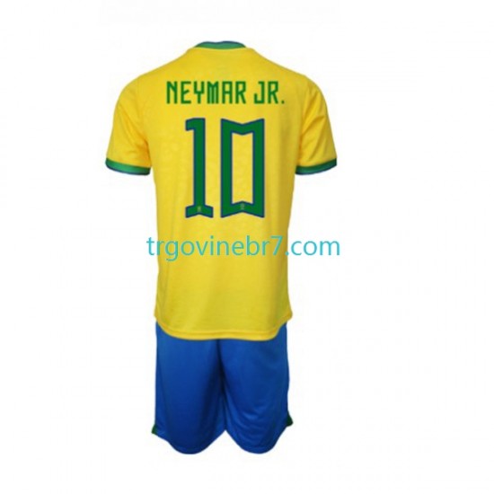 Dres Brazil Neymar JR 10 Domaći World Cup 2022 Kratkih Rukava - Dječji