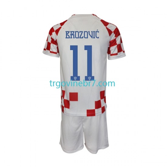Dres Hrvatska Brozovic 11 Domaći World Cup 2022 Kratkih Rukava - Dječji