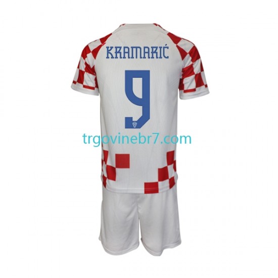 Dres Hrvatska Kramaric 9 Domaći World Cup 2022 Kratkih Rukava - Dječji