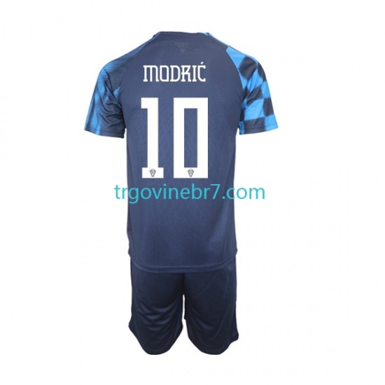 Dres Hrvatska Modrić 10 Gostujući World Cup 2022 Kratkih Rukava - Dječji