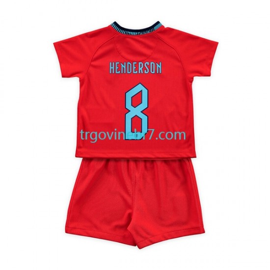 Dres Engleska Henderson 8 Gostujući World Cup 2022 Kratkih Rukava - Dječji