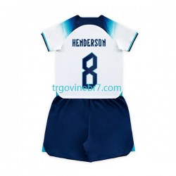 Dres Engleska Henderson 8 Domaći World Cup 2022 Kratkih Rukava - Dječji Dres Engleska Henderson 8 Domaći World Cup 2022 Kratkih Rukava - Dječji