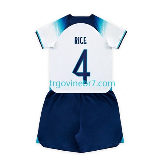 Dres Engleska Rice 4 Domaći World Cup 2022 Kratkih Rukava - Dječji