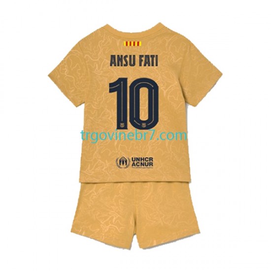 Dres FC Barcelona Ansu Fat 10 Gostujući 2022-2023 Kratkih Rukava - Dječji