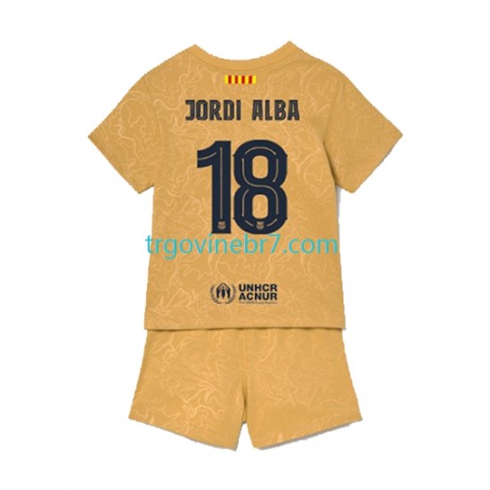 Dres FC Barcelona Jordi Alba 18 Gostujući 2022-2023 Kratkih Rukava - Dječji