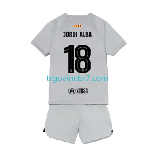 Dres FC Barcelona Jordi Alba 18 Treći 2022-2023 Kratkih Rukava - Dječji