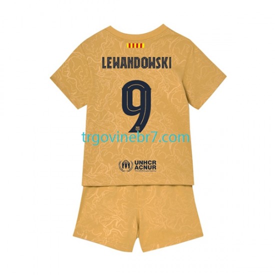 Dres FC Barcelona Lewandowski 9 Gostujući 2022-2023 Kratkih Rukava - Dječji