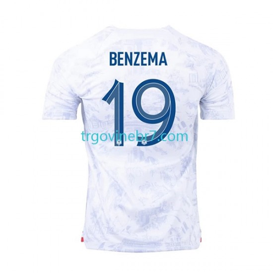 Dres Francuska Benzema 19 Gostujući World Cup 2022 Kratkih Rukava - Muški