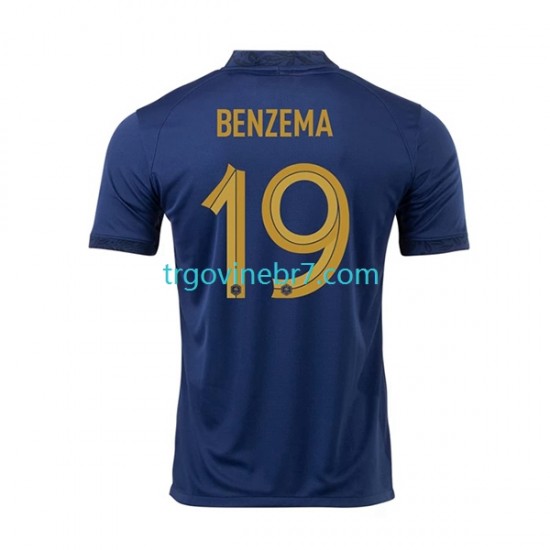 Dres Francuska Benzema 19 Domaći World Cup 2022 Kratkih Rukava - Muški