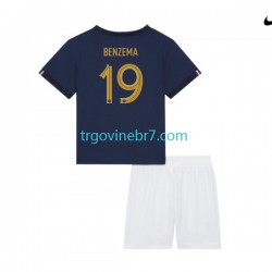 Dres Francuska Benzema 19 Domaći World Cup 2022 Kratkih Rukava - Dječji
