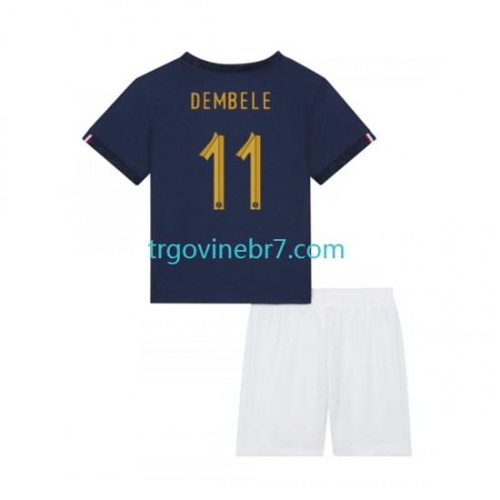 Dres Francuska Dembele 11 Domaći World Cup 2022 Kratkih Rukava - Dječji