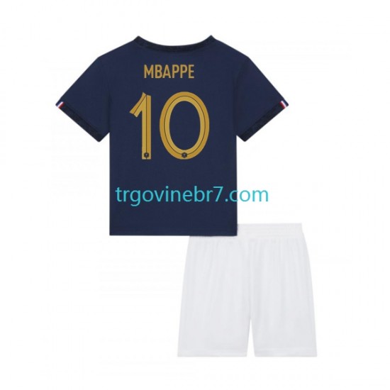Dres Francuska Mbappé 10 Domaći World Cup 2022 Kratkih Rukava - Dječji
