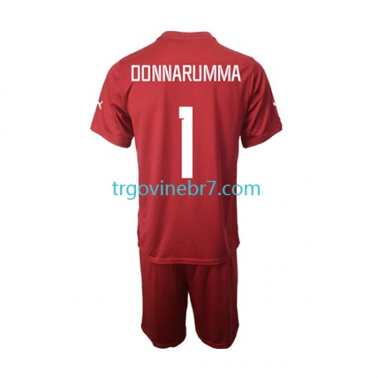 Golmanski Dres - Dres Italija Donnarumma 1 Gostujući 2022-2023 Kratkih Rukava - Dječji