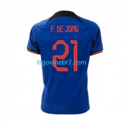 Dres Nizozemska Frenkie de Jong 21 Gostujući World Cup 2022 Kratkih Rukava - Muški Dres Nizozemska Frenkie de Jong 21 Gostujući World Cup 2022 Kratkih Rukava - Muški