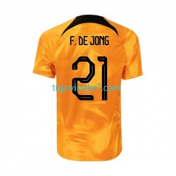 Dres Nizozemska Frenkie de Jong 21 Domaći World Cup 2022 Kratkih Rukava - Muški Dres Nizozemska Frenkie de Jong 21 Domaći World Cup 2022 Kratkih Rukava - Muški