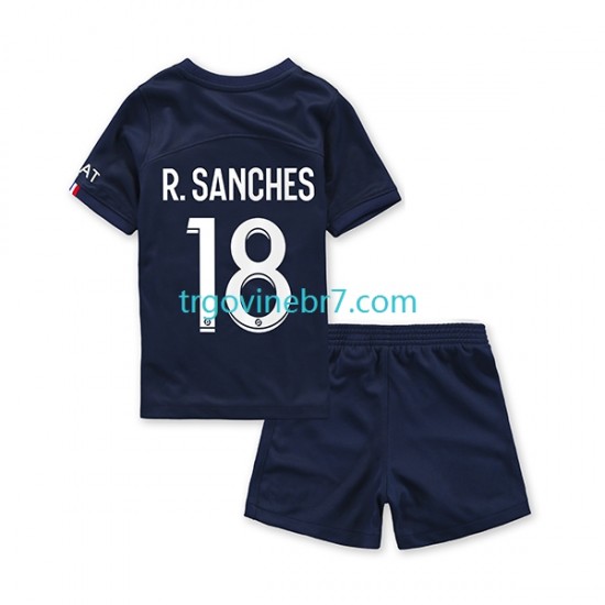 Dres Paris Saint-Germain R.Sanches 18 Domaći 2022-2023 Kratkih Rukava - Dječji