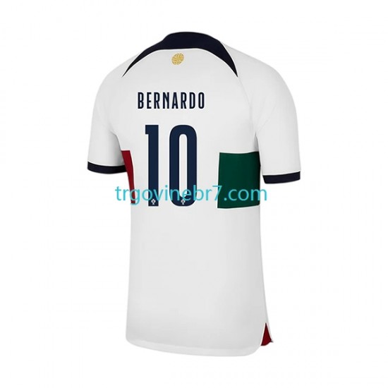 Dres Portugal Bernardo 10 Gostujući World Cup 2022 Kratkih Rukava - Muški