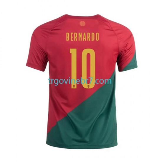 Dres Portugal Bernardo 10 Domaći World Cup 2022 Kratkih Rukava - Muški