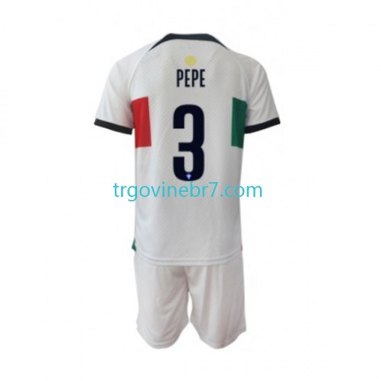 Dres Portugal PEPE 3 Gostujući World Cup 2022 Kratkih Rukava - Dječji
