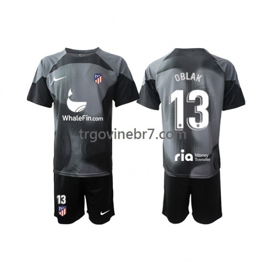 Golmanski Dres - Dres Atlético Madrid Jan Oblak 13 Gostujući 2022-2023 Kratkih Rukava - Dječji