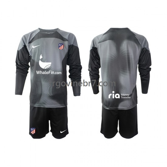 Golmanski Dres - Dres Atlético Madrid Gostujući 2022-2023 Dugim Rukavima - Dječji