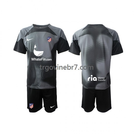 Golmanski Dres - Dres Atlético Madrid Gostujući 2022-2023 Kratkih Rukava - Dječji