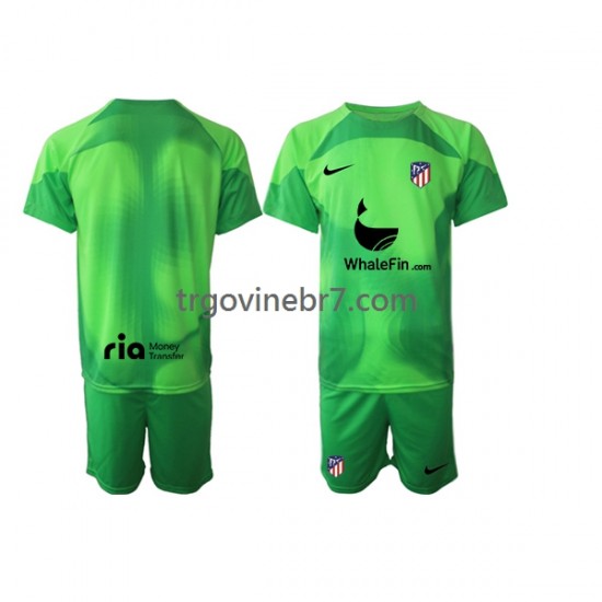 Golmanski Dres - Dres Atlético Madrid Domaći 2022-2023 Kratkih Rukava - Dječji