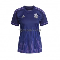 Dres Argentina Gostujući World Cup 2022 Kratkih Rukava - Ženska Dres Argentina Gostujući World Cup 2022 Kratkih Rukava - Ženska