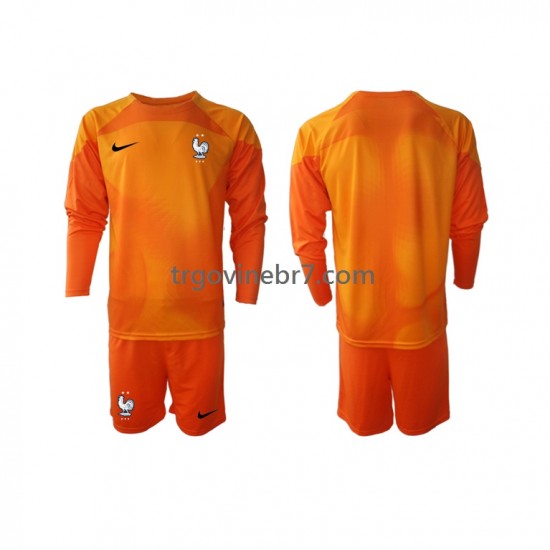 Golmanski Dres - Dres Francuska Gostujući World Cup 2022 Dugim Rukavima - Dječji