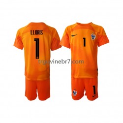 Golmanski Dres - Dres Francuska Hugo Lloris 1 Gostujući World Cup 2022 Kratkih Rukava - Dječji