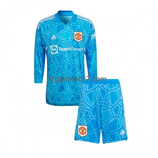 Golmanski Dres - Dres Manchester United Domaći 2022-2023 Dugim Rukavima - Dječji