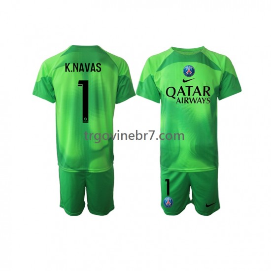 Golmanski Dres - Dres Paris Saint-Germain Keylor Navas 1 Domaći 2022-2023 Kratkih Rukava - Dječji