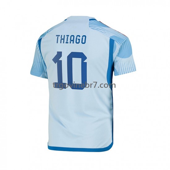 Dres Španjolska Thiago 10 Gostujući World Cup 2022 Kratkih Rukava - Muški