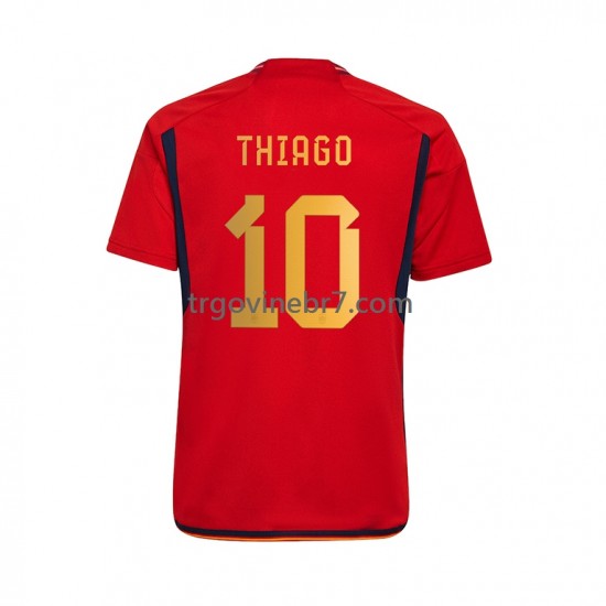 Dres Španjolska Thiago 10 Domaći World Cup 2022 Kratkih Rukava - Muški