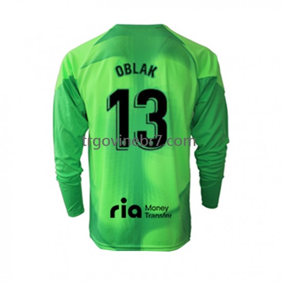 Golmanski Dres - Dres Atlético Madrid Jan Oblak 13 Domaći 2022-2023 Dugim Rukavima - Muški