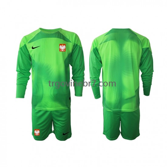 Golmanski Dres - Dres Poljska Domaći World Cup 2022 Dugim Rukavima - Dječji