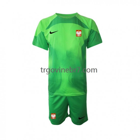 Golmanski Dres - Dres Poljska Domaći World Cup 2022 Kratkih Rukava - Dječji