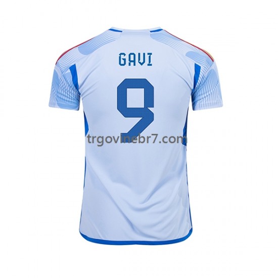 Dres Španjolska Gavi 9 Gostujući World Cup 2022 Kratkih Rukava - Muški
